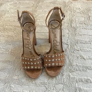 Sam Edelman suede heels with studs and ankle strap